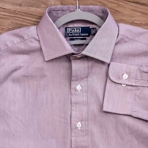 NEW Polo Ralph Lauren Regent Classic Fit Dress Shirt Size 16.5 32/33 Plum Stripe
